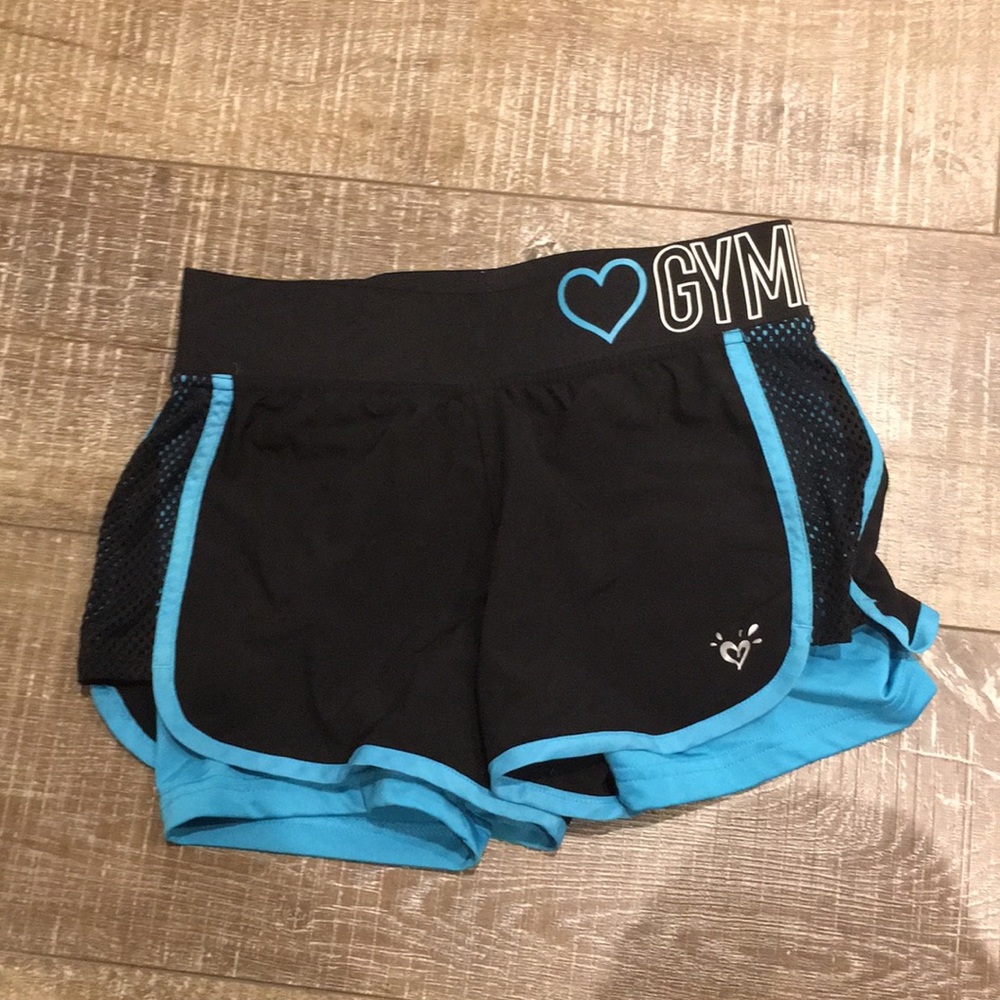 Justice shorts with gymnast on the side